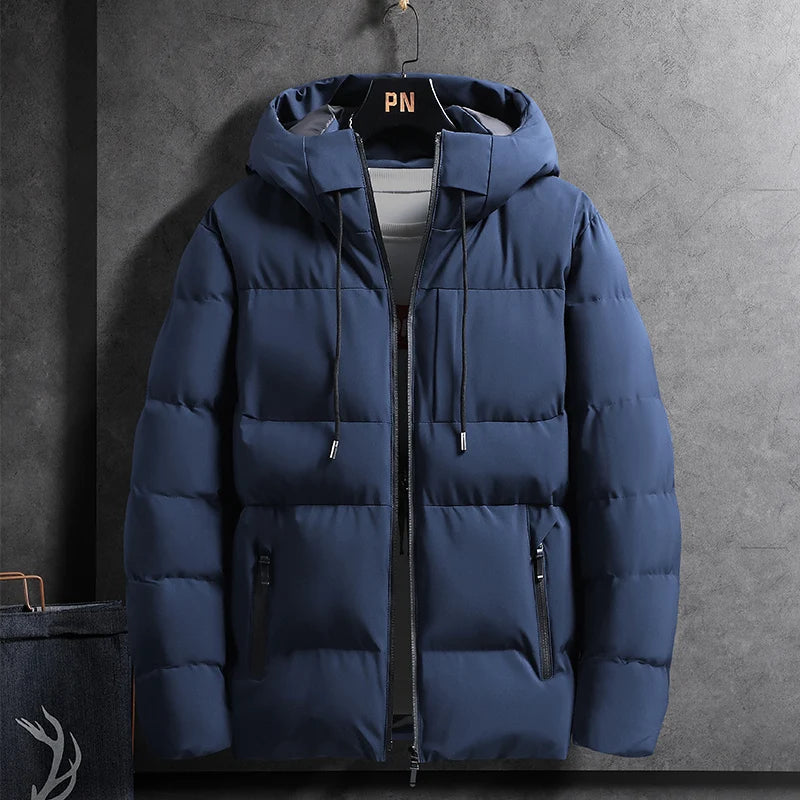 Chaqueta puffer con capucha slim fit para hombre