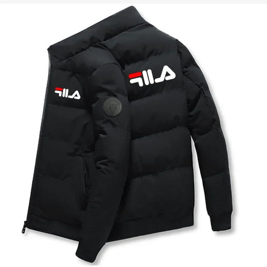 Chaqueta de hombre abrigada con cremallera y estampado