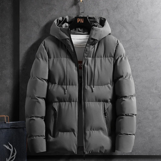Chaqueta puffer con capucha slim fit para hombre
