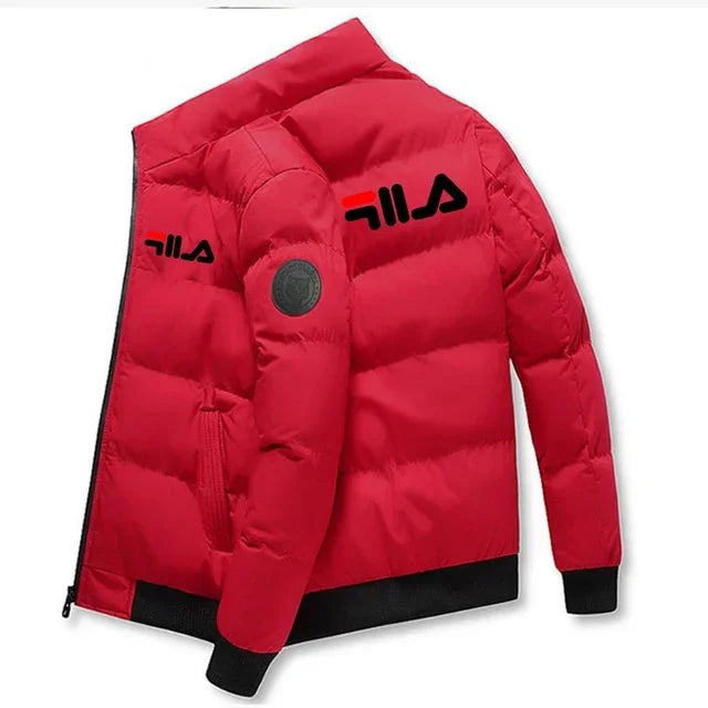 Chaqueta de hombre abrigada con cremallera y estampado