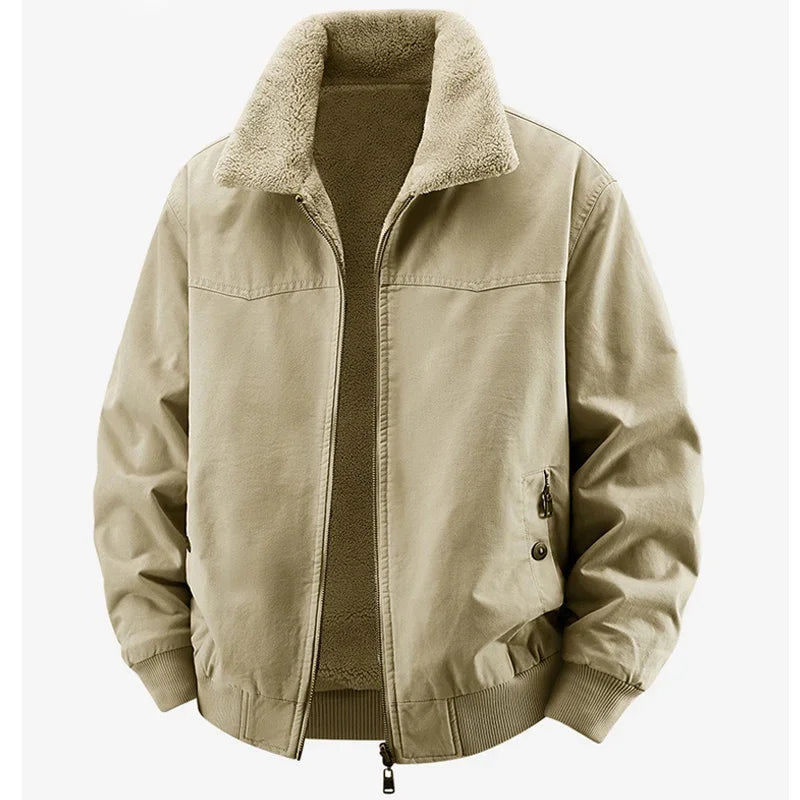 Chaqueta bomber de algodón para hombre, corte slim y cuello mao