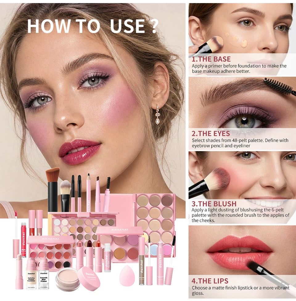 Set de maquillaje todo en uno que reúne todos los cosméticos