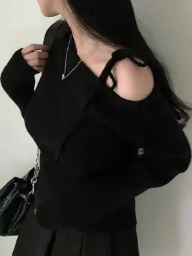 Nuevo suéter elegante de mujer con hombros descubiertos