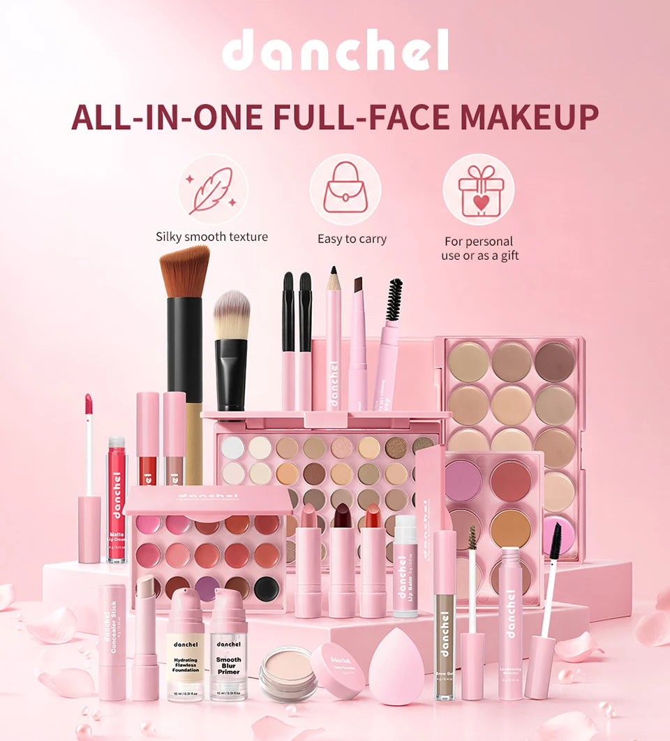 Set de maquillaje todo en uno que reúne todos los cosméticos