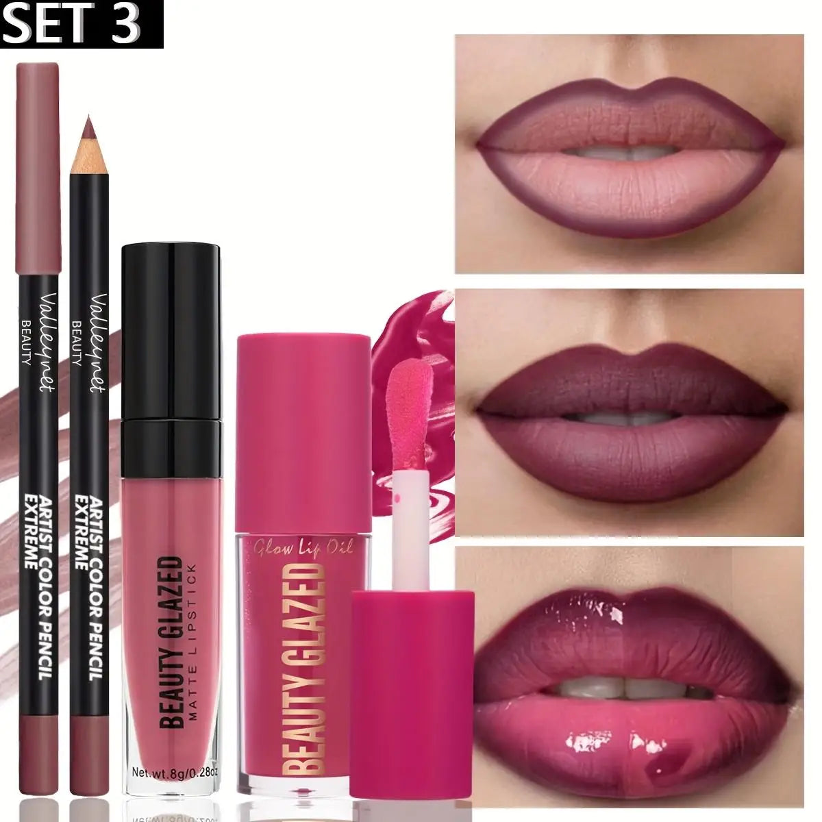 Set de maquillaje de 3 piezas