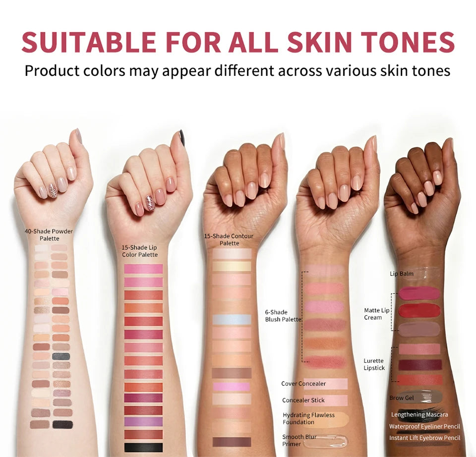 Set de maquillaje todo en uno que reúne todos los cosméticos