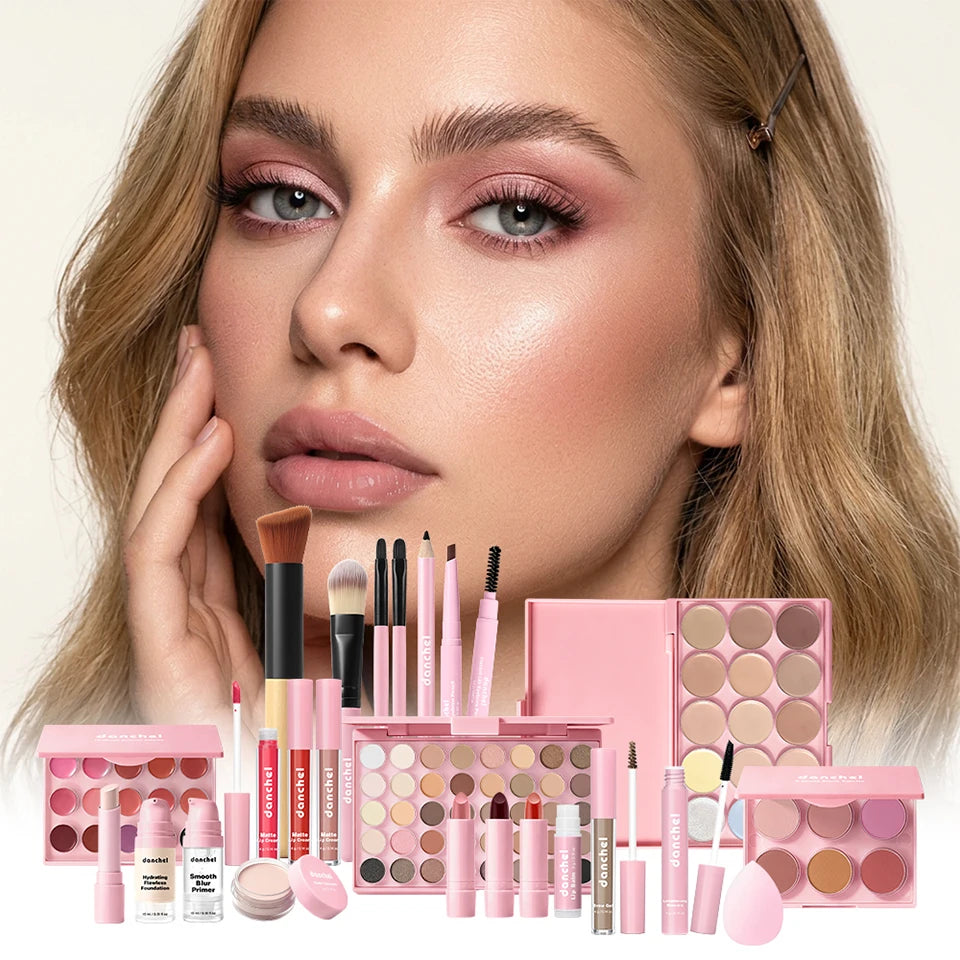 Set de maquillaje todo en uno que reúne todos los cosméticos